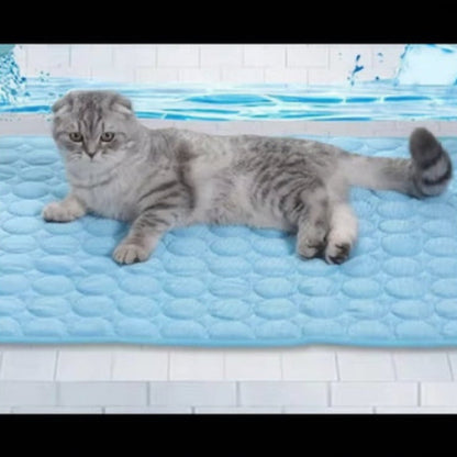 Self-Cooling Ice Silk Pet Mat — Instant Cool Pad for Dogs & Cats