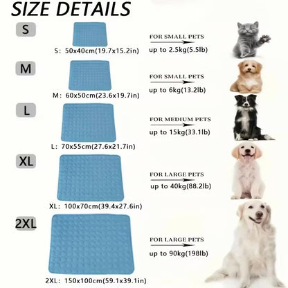 Self-Cooling Ice Silk Pet Mat — Instant Cool Pad for Dogs & Cats